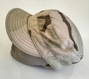 Military Desert Camouflage Class 2 Cap Hat 3 Color Combat 7 1/8 EQUA INDUSTRIES - Picture 1 of 12
