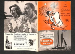 21 de septiembre de 1961 tarjeta de puntuación de los New York Yankees @ Baltimore Orioles, anotada - Imagen 1 de 3