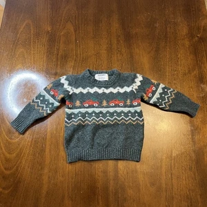 Old Navy Toddler Sweater with Red Trucks - Size 2T - Picture 1 of 6