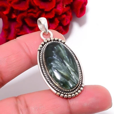 Serafinita - Colgante de plata de ley 925 hecho a mano de diseñador ruso 1,87" P96674 Foto 1 de 4