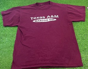 Vintage Texas A&M Maroon Out Shirt Med - LG '99 Aggie Football "Bonfire Game" Y2 - Bild 1 von 6