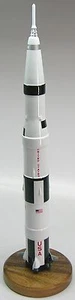 Apollo Saturn V Rocket NASA Spacecraft Wood Model Replica Small Free Shipping - Picture 1 of 1