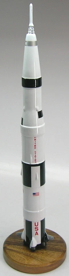 Apollo Saturn V Rocket NASA Spacecraft Wood Model Replica Small Free Shipping - Image 1 of 1