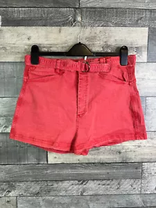 Pantalones Cortos Free People Mujer Talla UK 14 Rojo D Anillo Cinturón Informal Boho Verano Vacaciones - Imagen 1 de 11