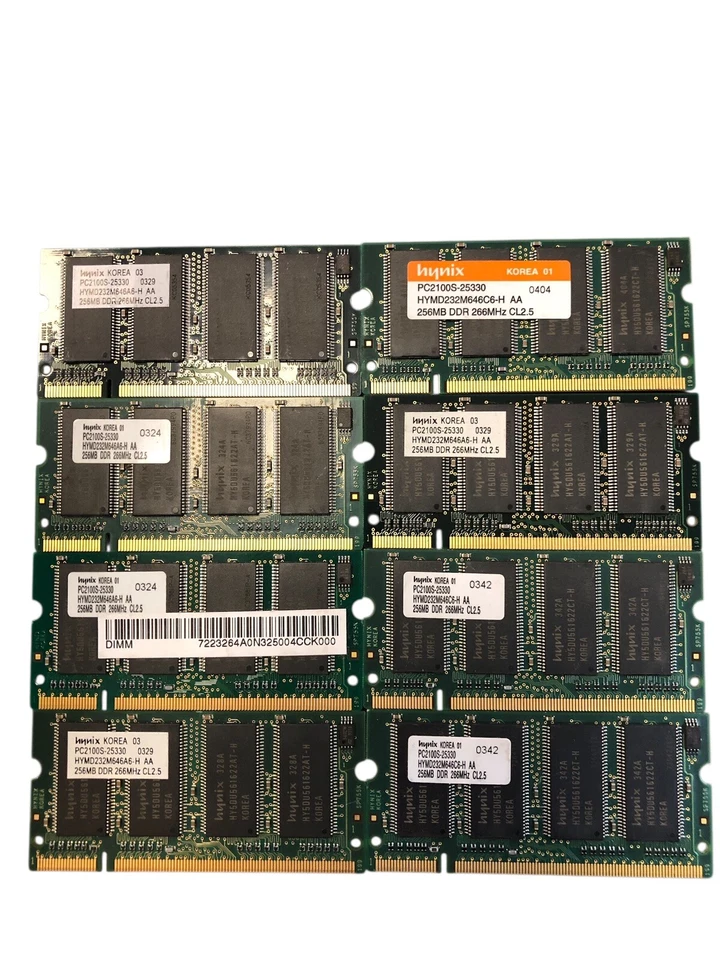 Hynix 256MB PC2100S-25330 SODIMM Laptop CL2.5 266 MHz - Image 1 of 1