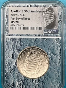 2019-D Apollo 11 50th Anniv. 50C NGC MS70 First Day of Issue - TOP POP - Picture 1 of 4