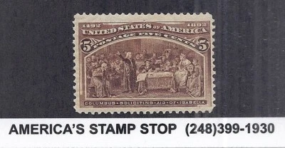 1893 US SC 234 Columbian Exposition MNH - Columbus Soliciting Aid of Isabella - Image 1 of 2