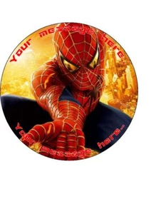 Topper redondo personalizado para pastel de cumpleaños Spiderman de 7,5  - Imagen 1 de 3