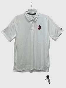 Adidas Mens Indiana Hoosiers Climalite Polo, White, XL - Picture 1 of 11