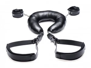 Padded Thigh Sling w Wrist Cuffs Restraints Slave Master Sub Dom Strict Sexy Bl - Picture 1 of 10