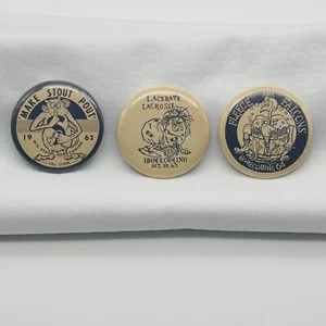 Vtg UW Eau Claire Wisconsin Homecoming 2.25" Pin Buttons 1962 63 & 64 Football - Picture 1 of 8