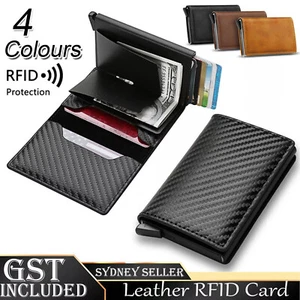 New Leather Credit Card Holder Men's Money cash Wallet Clip RFID Blocking Purse - Picture 1 of 16