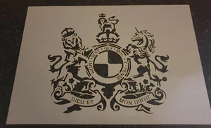 United Kingdom Royal Coat Of Arms 190 Micron Stencil Airbrush Craft Painting - Picture 1 of 1