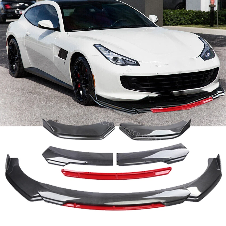 Carbon Style Red Car Front Bumper Lip Kit Spoiler Splitter For Ferrari GTC4Lusso Foto 1 de 4