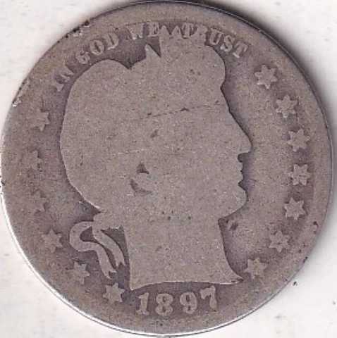 1897-O SILVER Barber Quarter #217 - AG - BEAUTIFUL COLOR - BEAUTIFUL COIN Cover