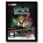 2018 Luigi's Mansion 3DS imprimé annonce/affiche authentique art promotionnel Nintendo