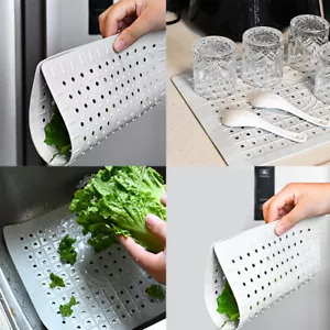 US 2-4 Pc Kitchen Sink Mat Rubber Drainer Pad Protector Non-Slip Rubber Durable - Picture 1 of 18