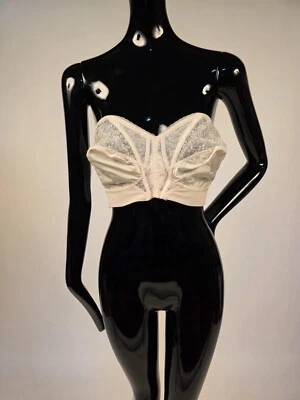 SUJETADOR BALA BUSTIER ENCAJE VINTAGE STOCK ANTIGUO AÑOS 50 CON DESHUESADO Foto 1 de 4