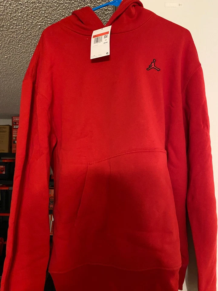Nike Jordan Essentials Fleece Pullover Hoodie Gym Red Men's Large DA9818-687