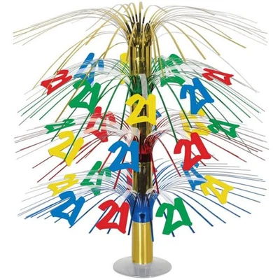 CREATIVE CONVERTING 21st Birthday 18" Cascade Centerpiece Foil 21st Birthday Party Supplies