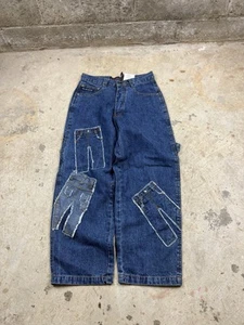 Vintage Y2K Hot Collection Kids Baggy Denim Nwt Aop Patchwork Size 10 - Picture 1 of 7