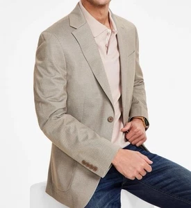 Calvin Klein Mens Slim fit Sport Coat Blazer 40L Tan Stretch Polyester Brand New - Picture 1 of 6