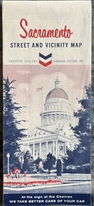 1964 Sacramento, California street road map (Chevron Dealers & Standard Station) - Picture 1 of 2