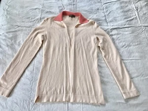 Loro Piana Cashmere Cardigan Sweater Womens Sz 40 Cream Open Front Made in Italy - Picture 1 of 5