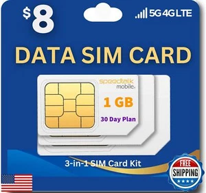 Kit carte SIM SpeedTalk Mobile Data Only - Modem MiFi 1 Go 4G LTE WiFi Hotspot - Photo 1 sur 5