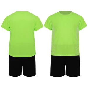Kids Boys Tracksuit Striped Sports Set Soccer T-shirt With Shorts Causal Gym - Picture 1 of 45