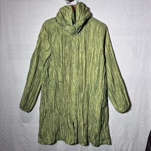 MYCRA PAC style 68333 green crinkle hooded full zip jacket green will fit XL - Picture 1 of 8