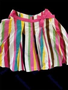 Mini Boden Multicolored Stripe Pleated Adjustable Waist Woven Cotton Skirt-4-5T - Picture 1 of 7