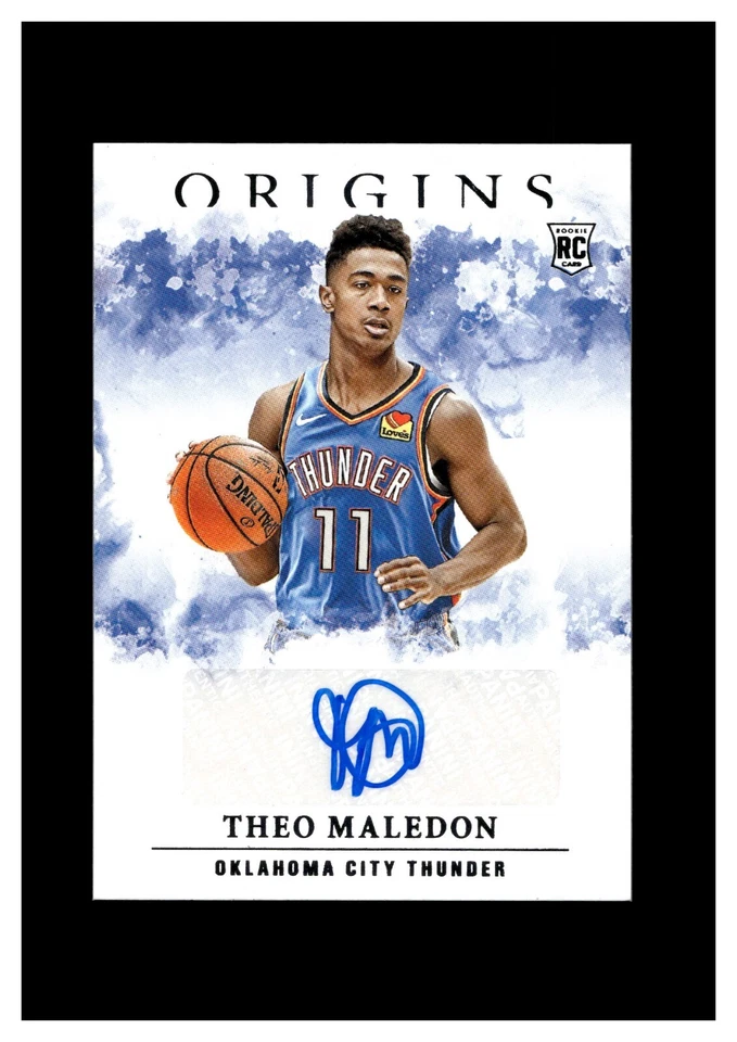 2020-21 Panini Origins Rookie Autograph Theo Maledon RC Oklahoma City Thunder - Image 1 of 2