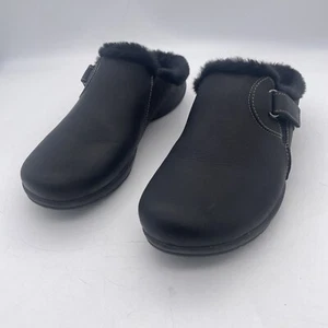Clarks Slip on shoes ,clogs, faux fur lined, Women's size 9, Roseville Black - Picture 1 of 15