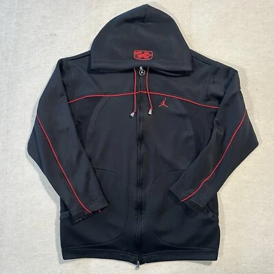 De Colección Nike Air Jordan Sudadera con Capucha Chaqueta de Pista para Hombres L Años 90 Y2K Negro Rojo 23 Jumpman Foto 1 de 4