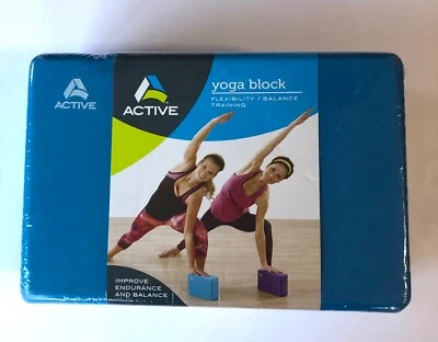 ACTIVE Yoga Block BLUE 6 x 9 For Flexibility and Balance Training New  - Image 1 of 2