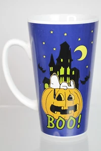 Peanuts Snoopy Gibson Halloween ¡Boo! Taza alta Jack-O-Lantern Haunted House Moon - Imagen 1 de 7