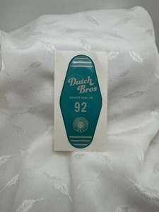 Dutch Bros Limited Edition Sticker Raised Hotel Keychain Sticker Brand New - Picture 1 of 4