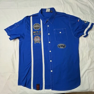 Swagnificent Parche Marinero Azul Crudo 4XL Azul Muy Raro Hombres Abotonado Foto 1 de 4