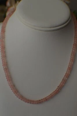 97.00ct Natural Pink Chalcedony 18-20" Necklace Rhodium over Fine Silver ~ 5mm - Image 1 of 4