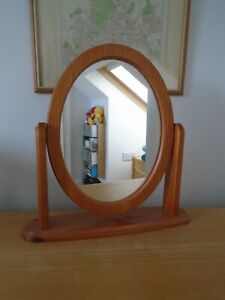 Oval Pine Free Standing Dressing Table Swing Mirror