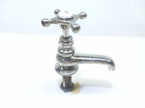 Vintage Reclaimed Faucet Spigot "The Haydenville Co. Mass." Porcelain Cold Knob Cover