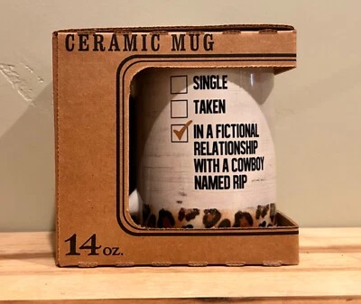 Ceramic Mug for “YELLOWSTONE” fans. White with cheetah print accents. NWTS! Foto 1 de 4