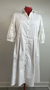Abito Camicia Bianco Collo Morbido Dintorni con Dettaglio Punto Top-12 - Foto 1 di 4