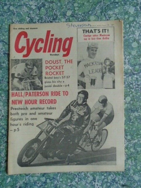 Cycling Magazine 1967 August 26 Hall / Paterson Ride To New Hour Record 9191F - Image 1 of 1