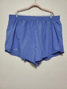 Under Armour Lilac Blue Fly By 3" Athletic Running Shorts Plus Size Women's 2X - Picture 1 of 7