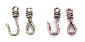 S-Hook Clasps Connector Components Findings Antique Bronze or Copper. - Picture 1 of 11