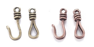 S-Hook Clasps Connector Components Findings Antique Bronze or Copper. - Image 1 of 4