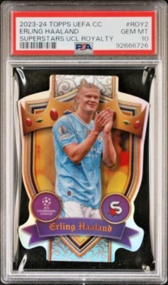 2023/24 Topps UEFA CC Haaland #ROY2# Superstars UCL Royalty PSA 10 POP 2 - Imagen 1 de 2