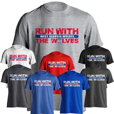 University of West Georgia UWG Wolves Run with the Wolves Short Sleeve T-Shirt Cover